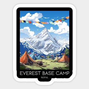 A Pop Art Travel Print of Mount Everest - Nepal Sticker